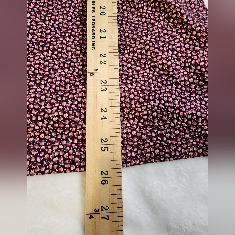 LL Bean Womens 100% Supima Cotten Long Sleeve Tutleneck Top, Pink Purple Floral - Picture 7 of 7